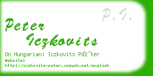 peter iczkovits business card